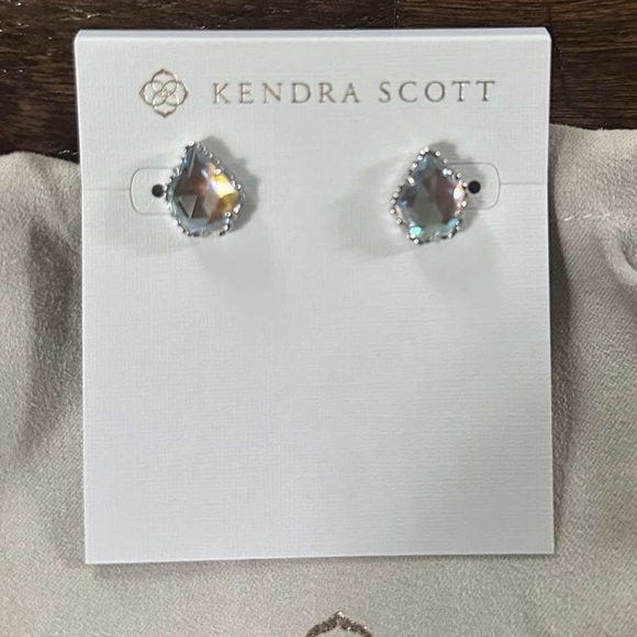 Kendra Scott-TESSA EARRINGS RHODIUM DICHROIC GLASS-NWT - Picture 3 of 6
